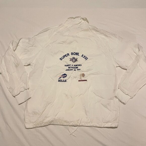 Vintage NFL Super Bowl XXVI 26 1992 Lined Jacket Mens Large Bills Redskins - Picture 11 of 16